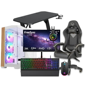 Stuhia StormBundle 2 – RTX 5060 8GB | AMD Ryzen 7 5700X 16GB RAM + SSD 512GB + Gaming Set (Monitor 240Hz, Karrige, Tavolinë, Keyboard, Mouse, Headset, Mouse Pad)