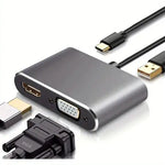 Përshtatës 4n1 Type-C / HUB PD,HDMI,VGA,USB 4K UHD