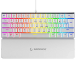 Tastierë Mekanike  Rampage Plower K60 –Gaming, US Layout, Blue Switch, me Mbështetje për Duar, E Bardhë