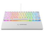 Tastierë Mekanike  Rampage Plower K60 –Gaming, US Layout, Blue Switch, me Mbështetje për Duar, E Bardhë