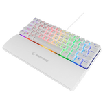 Tastierë Mekanike  Rampage Plower K60 –Gaming, US Layout, Blue Switch, me Mbështetje për Duar, E Bardhë