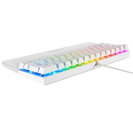 Tastierë Mekanike  Rampage Plower K60 –Gaming, US Layout, Blue Switch, me Mbështetje për Duar, E Bardhë