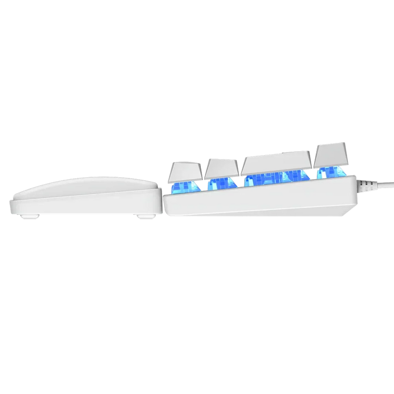 Tastierë Mekanike  Rampage Plower K60 –Gaming, US Layout, Blue Switch, me Mbështetje për Duar, E Bardhë