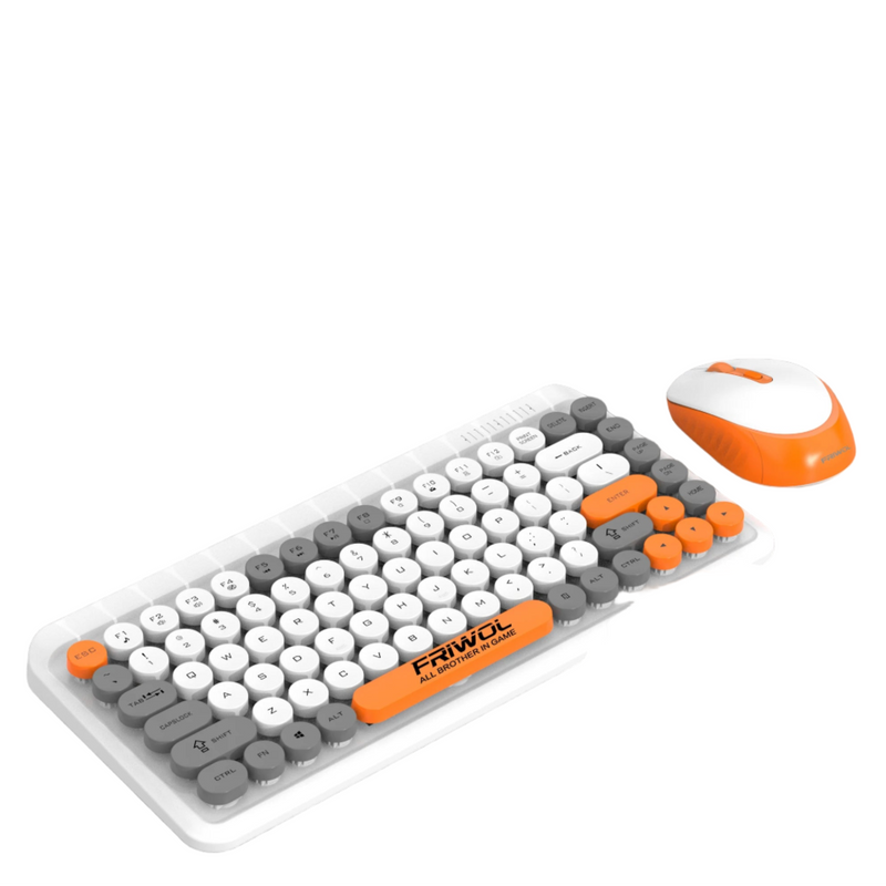 Set tastierë + maus wireless Friwol WT180, të bardha
