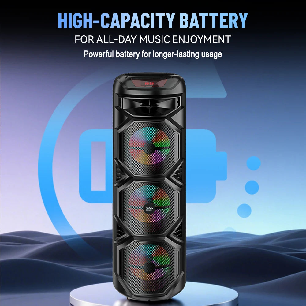 Altoparlant Sing-E ZQS8301, 3×8″, 60W, 4500mAh, Bluetooth, karaoke, 94cm