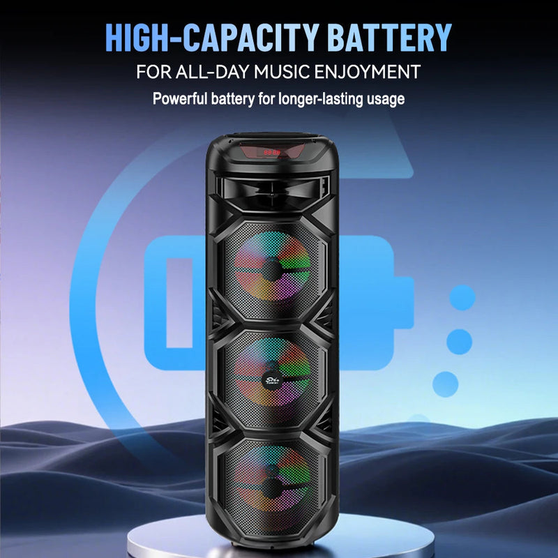 Altoparlant Sing-E ZQS8301, 3×8″, 60W, 4500mAh, Bluetooth, karaoke, 94cm