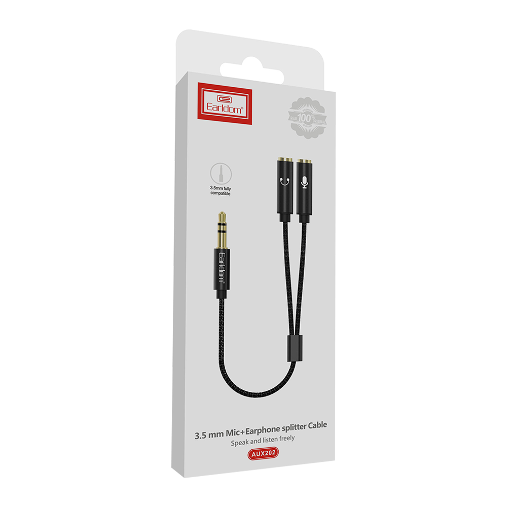 Kabllo Splitter+3. 5 mm Mikrofon Earldom AUX202
