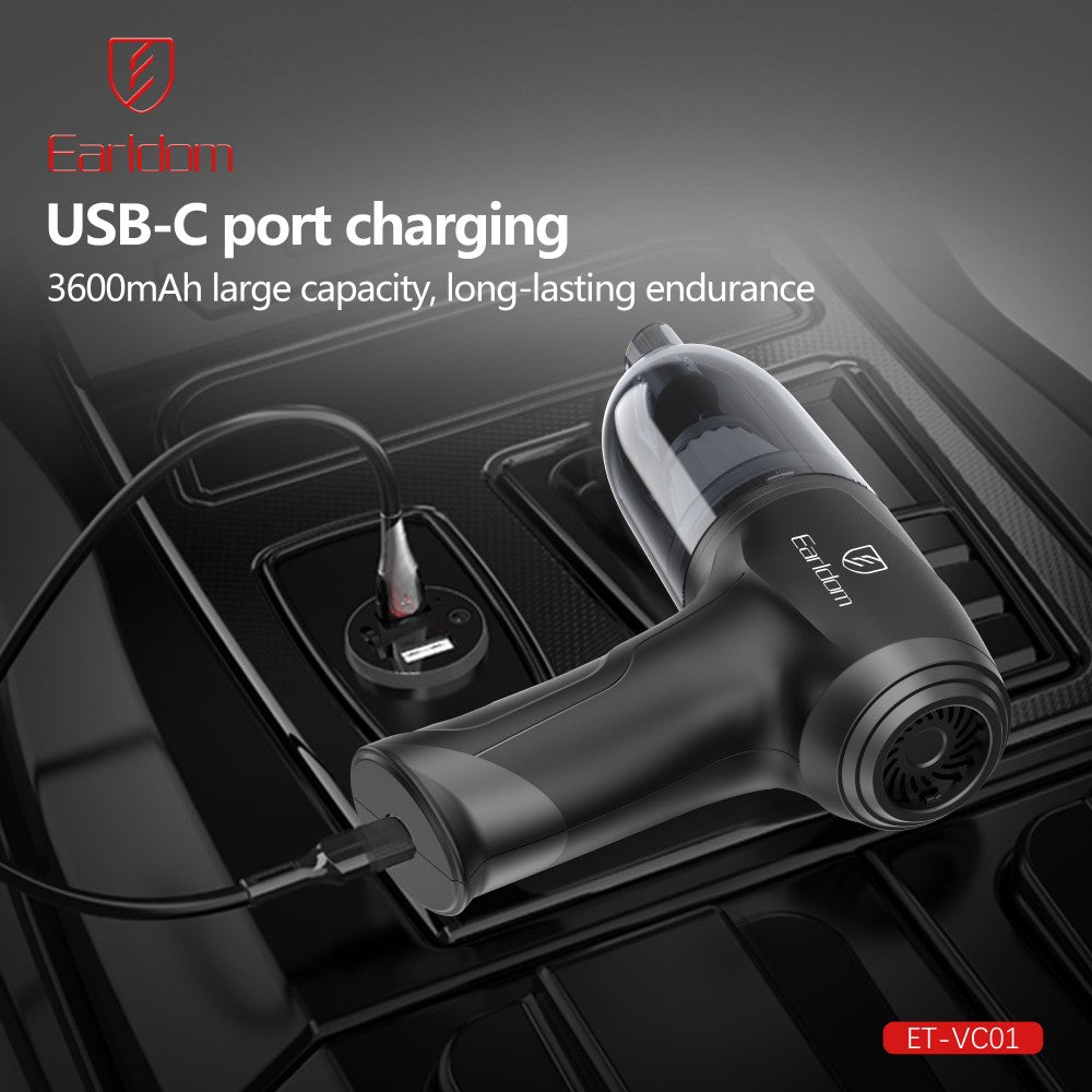 Fshesë portative për veturë Earldom VC01, 6000Pa, 3600mAh, type-C