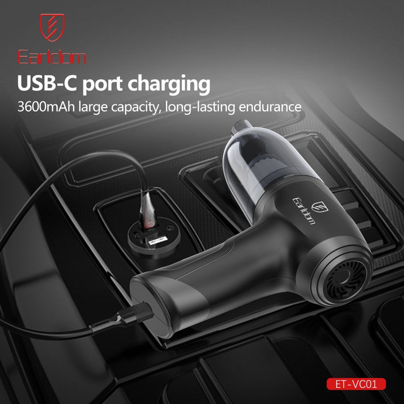 Fshesë portative për veturë Earldom VC01, 6000Pa, 3600mAh, type-C