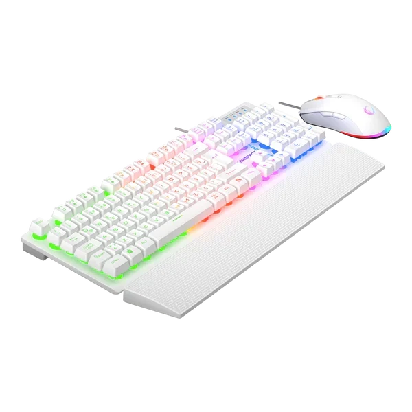 Kombo Gaming Rampage Fortuna V2, Tastierë dhe Maus, USB, RGB, E Bardhë