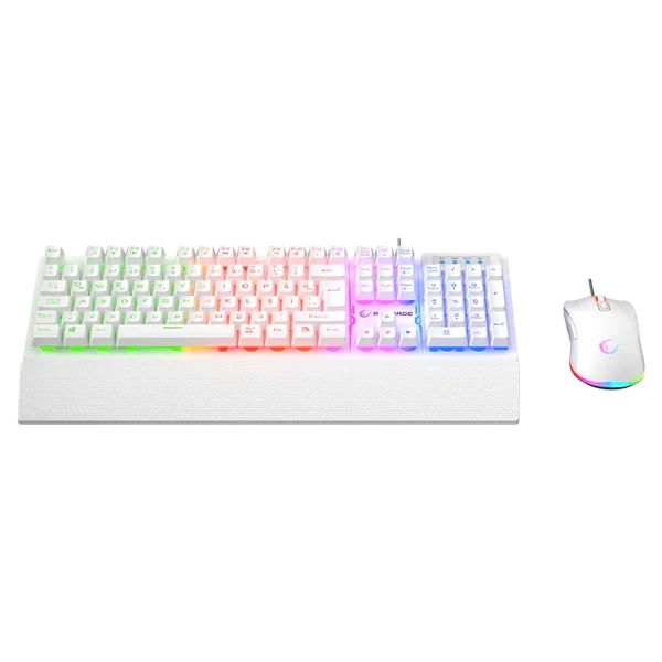 Kombo Gaming Rampage Fortuna V2, Tastierë dhe Maus, USB, RGB, E Bardhë