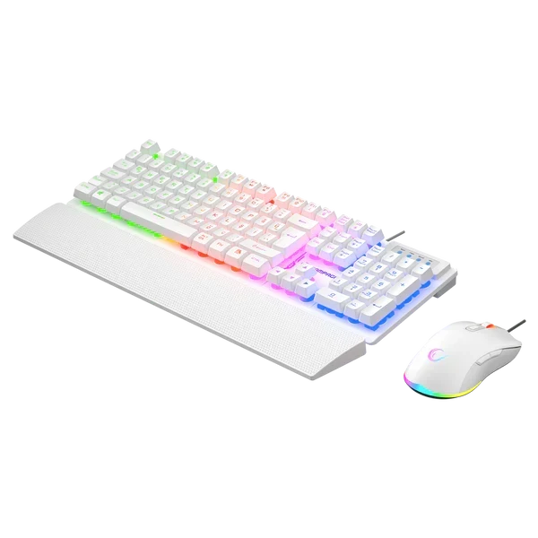 Kombo Gaming Rampage Fortuna V2, Tastierë dhe Maus, USB, RGB, E Bardhë