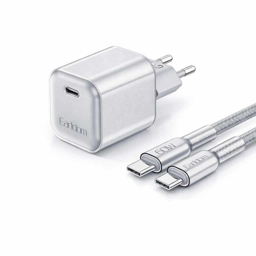 Adapter karikimi + kabllo Earldom EU57, 45W, Type-C, fast charge