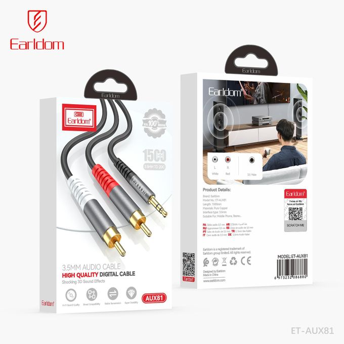 Kabllo audio Earldom AUX81, 3.5mm to RCA, 150cm