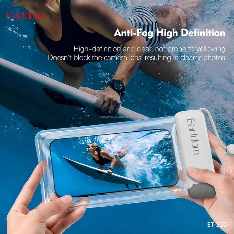 Fotrollë Waterproof Earldom S20 E-WAVE, IPX8 për Telefon, Floating, TPU Transparent