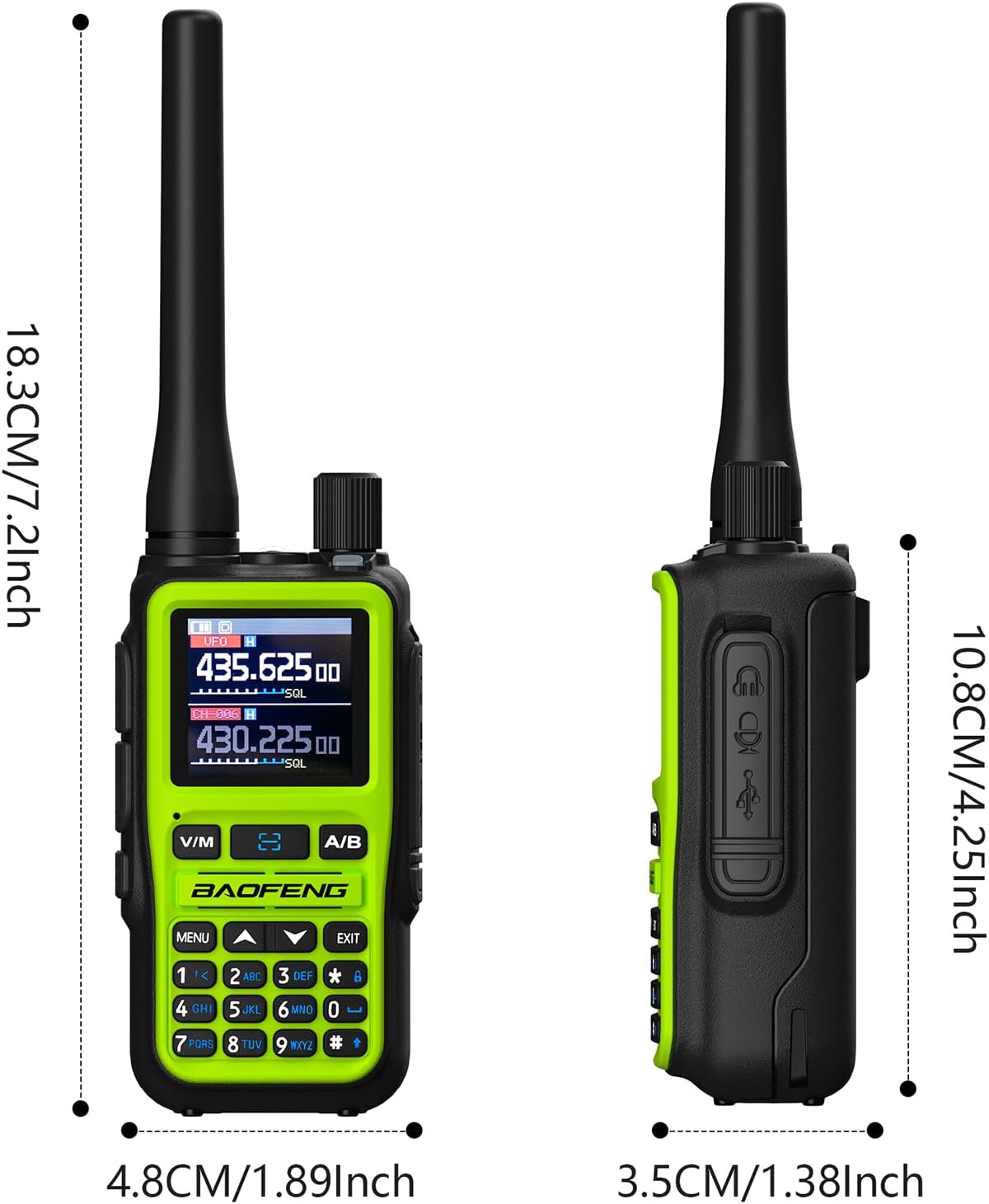 Radiolidhje Baofeng UV-5R Mini, set 2 copë, të gjelbërta