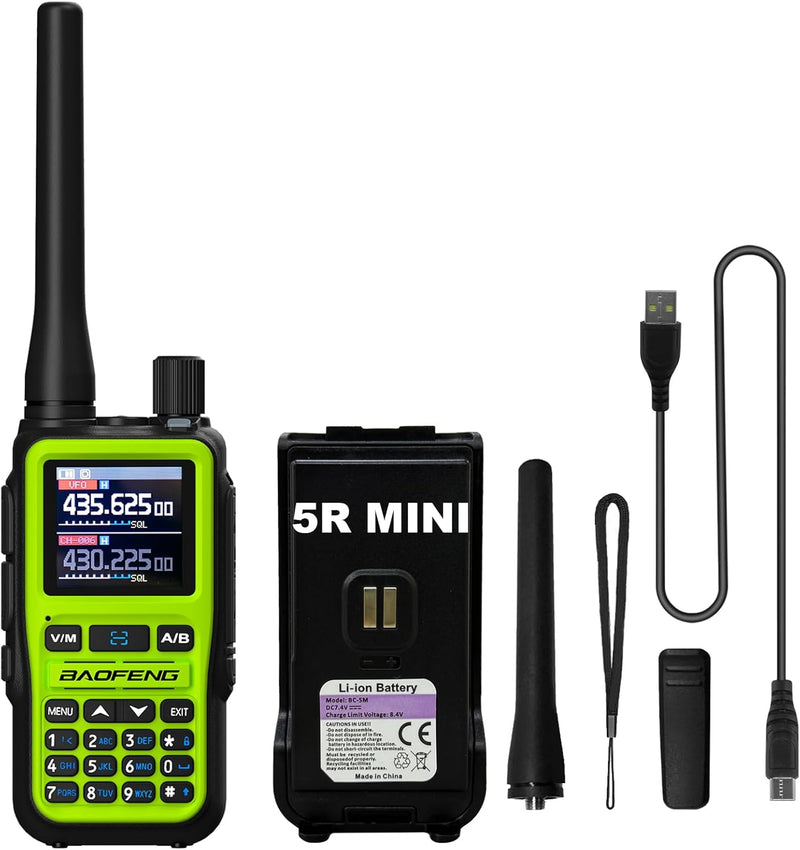 Radiolidhje Baofeng UV-5R Mini, set 2 copë, të gjelbërta