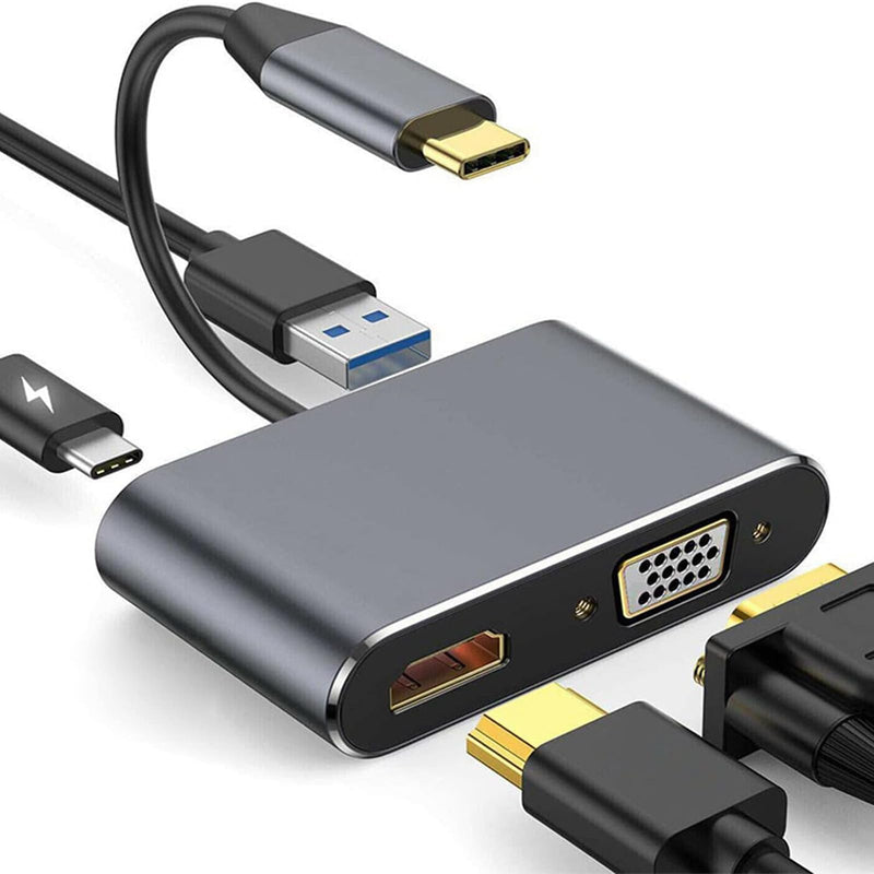 Përshtatës 4n1 Type-C / HUB PD,HDMI,VGA,USB 4K UHD