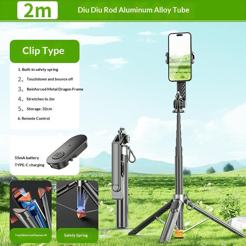 Tripod P61 me hapje automatike, 2m, 360°, me telekomandë Bluetooth