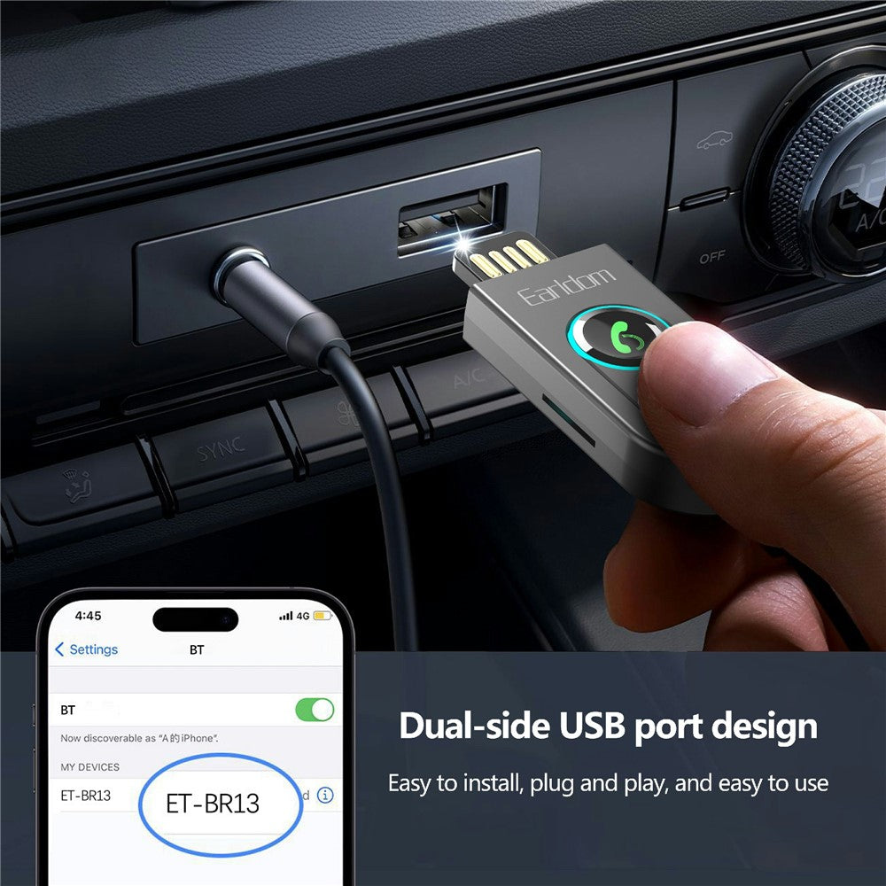 Transmetues / Marrës Audio Bluetooth Earldom BR13 – 2-në-1, USB + AUX, Bluetooth 5.3