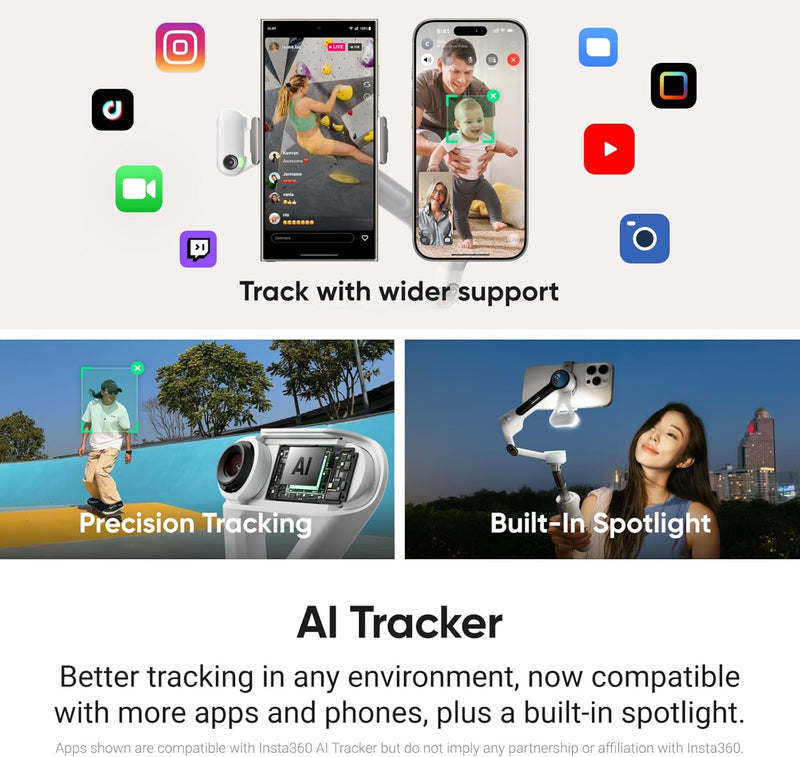Insta360 Flow 2 Pro AI Tracker Bundle Summit White