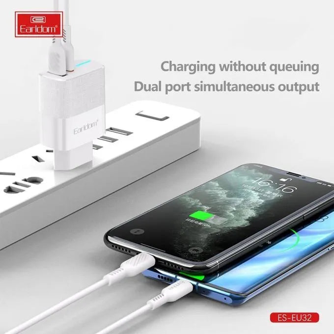 Adapter koke Earldom EU32, 38W, Type-C PD + USB-A