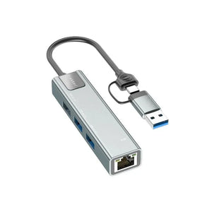 Usb Hub23 5ne1 USB & USB- C TO RJ45 LAN HUB
