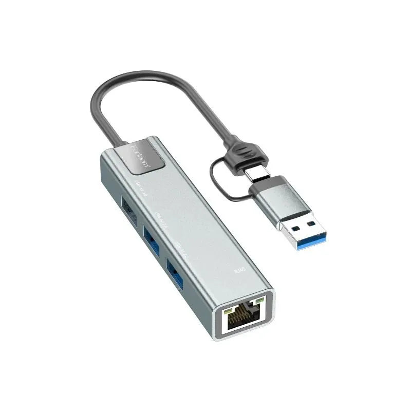 Usb Hub23 5ne1 USB & USB- C TO RJ45 LAN HUB
