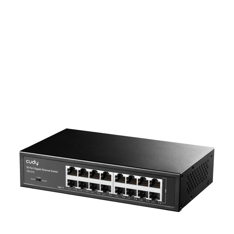 Gigabit Ethernet Switch Cudy GS1016 2.0 – 16-Port , Unmanaged, Metal, Rack/Desktop