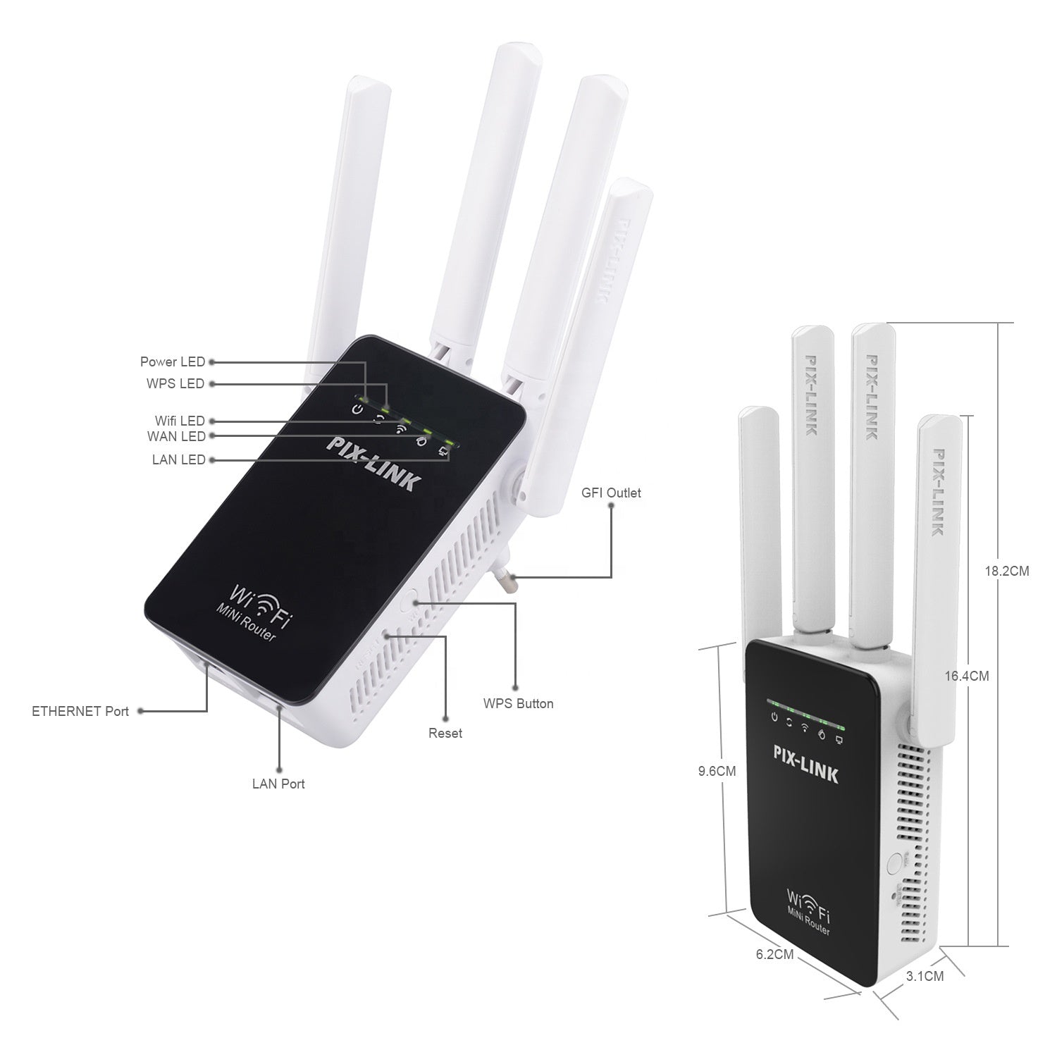 WiFi Extender Pix Link Wireless- N