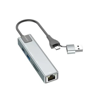 Usb Hub24 6ne1 USB & USB- C TO RJ45 LAN HUB