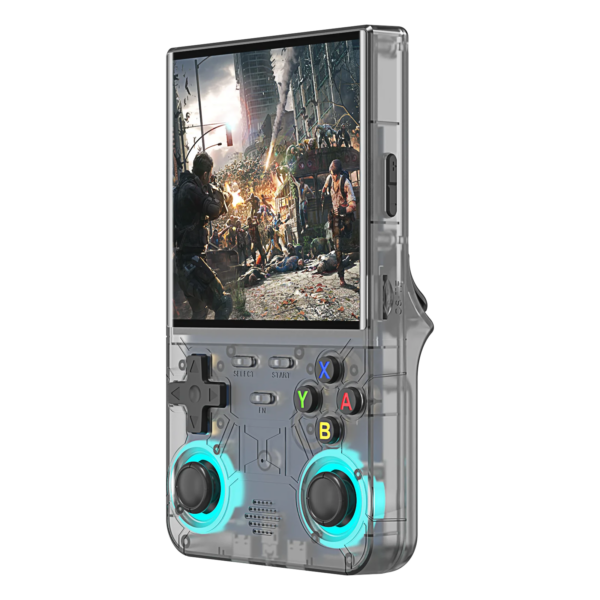 Konzolë portative R36 Ultra, 4″, 64GB, me 26,000 lojëra, e zezë