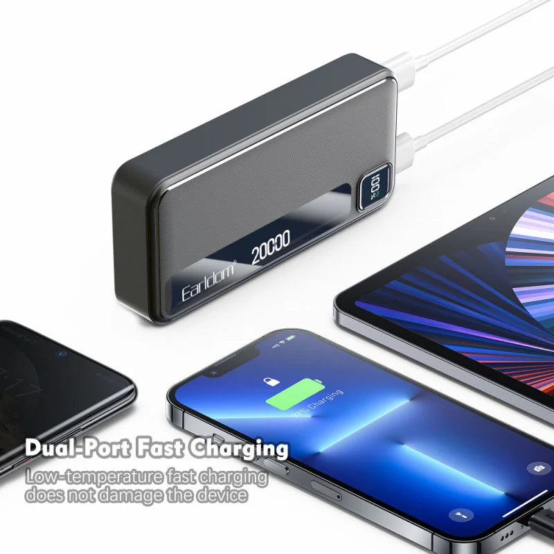 Powerbank Earldom PD57, 20000mAh, Fast Charging, me ekran LCD