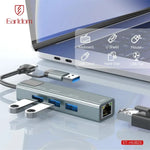 Usb Hub23 5ne1 USB & USB- C TO RJ45 LAN HUB