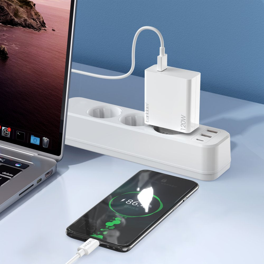 Adapter muri + kabllo Type-C Earldom EU48, 120W