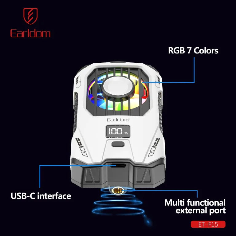 Ftohës për celular Earldom F15, RGB, 2500mAh