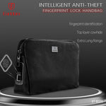 Çantë dore për meshkuj Earldom BG05, anti-theft, me fingerprint lock, lëkurë premium