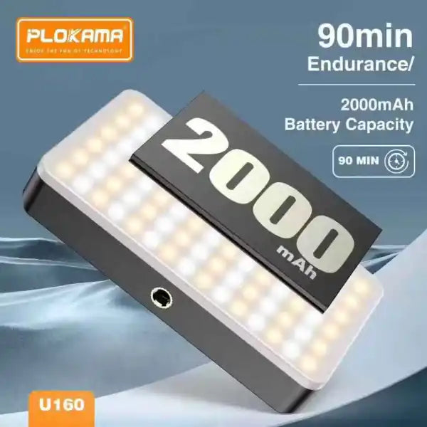 Dritë e vogel për celular/kamerë Plokama U160 LED, Tricolor, 6.5W