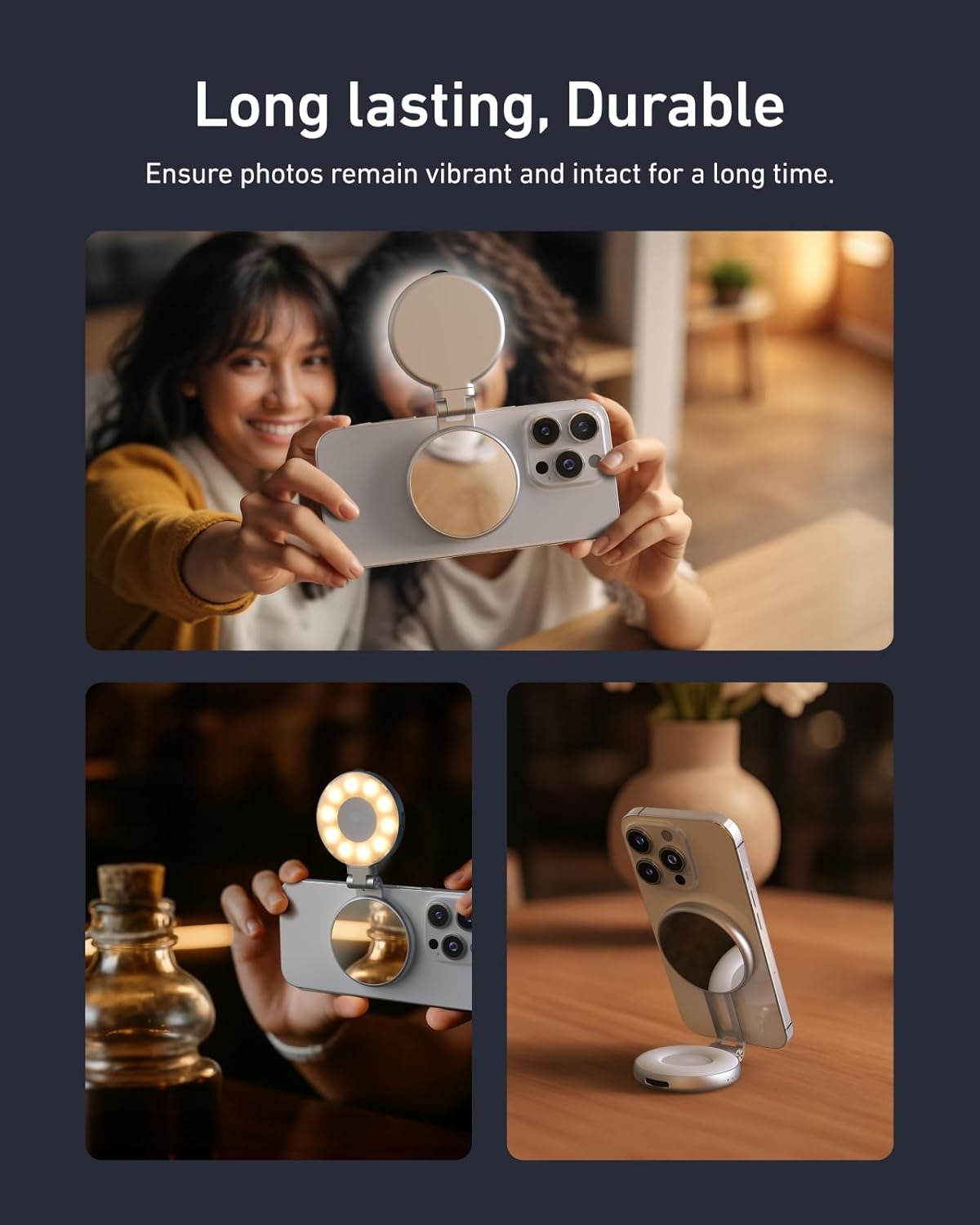 Drite Magnetike per Selfie me Pasqyre LED 360