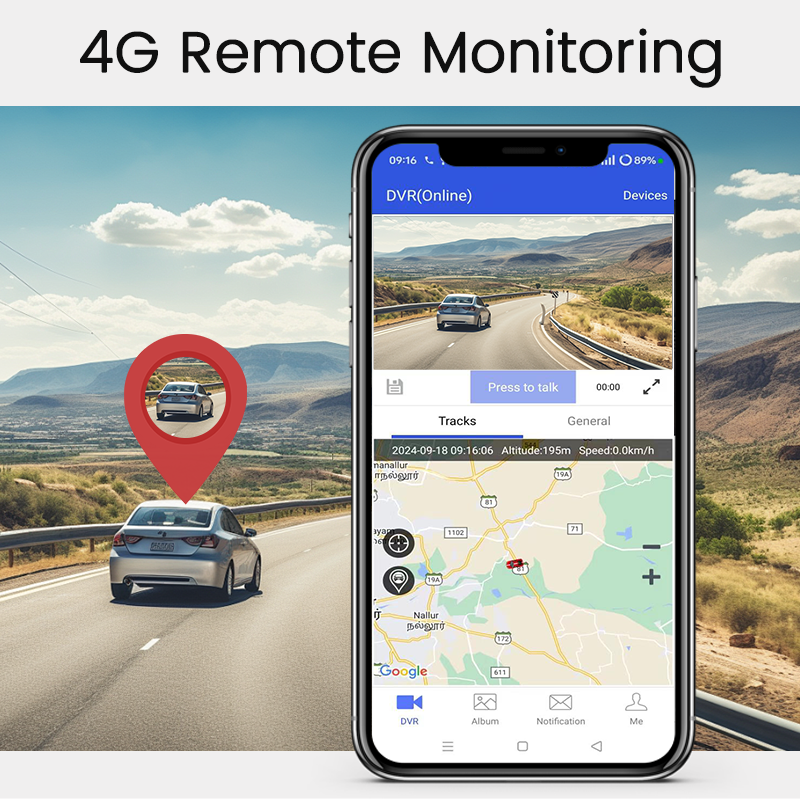 Kamere Inteligjente per Veture 4G (Pasqyre + 3 Kamera)