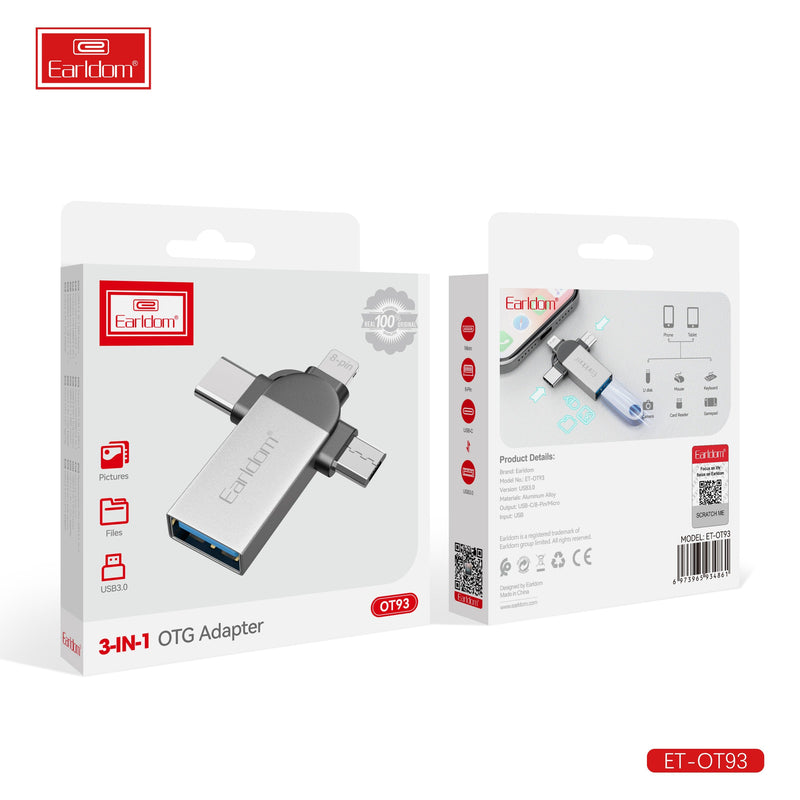 Adapter OTG 3 in 1 Marka : Earldom OT93