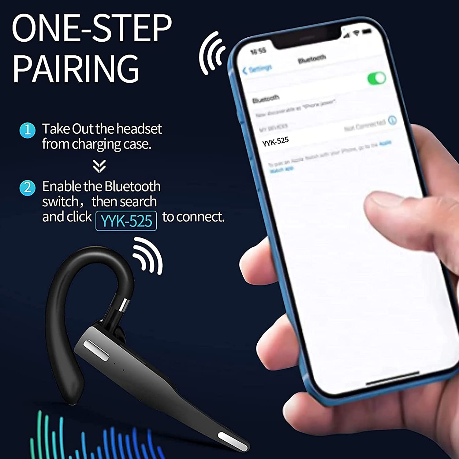 Kufje Wireless YYK-525 per Biznes me Mikrofon - Pamja 3